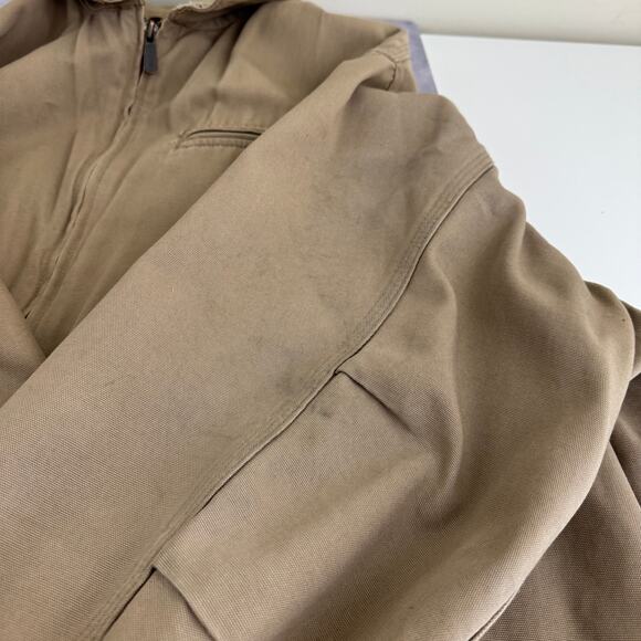 Carhartt Jacket Men;s 2XL J189 Tan Full Zip Bomber Coat Big & Tall Preowned READ - Picture 12 of 16